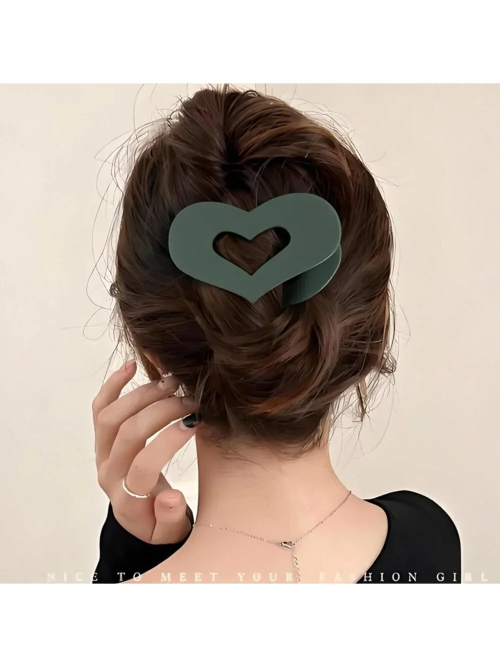 6 Soft Shell Heart Claw Hair Clips - Matte Silicone, Earth Tone & Pastel Colors